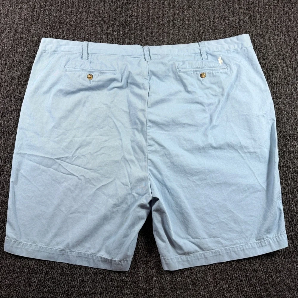 Polo Ralph Lauren Mens 52B Light Blue Classic Fit Flat Front Cotton Chino Shorts